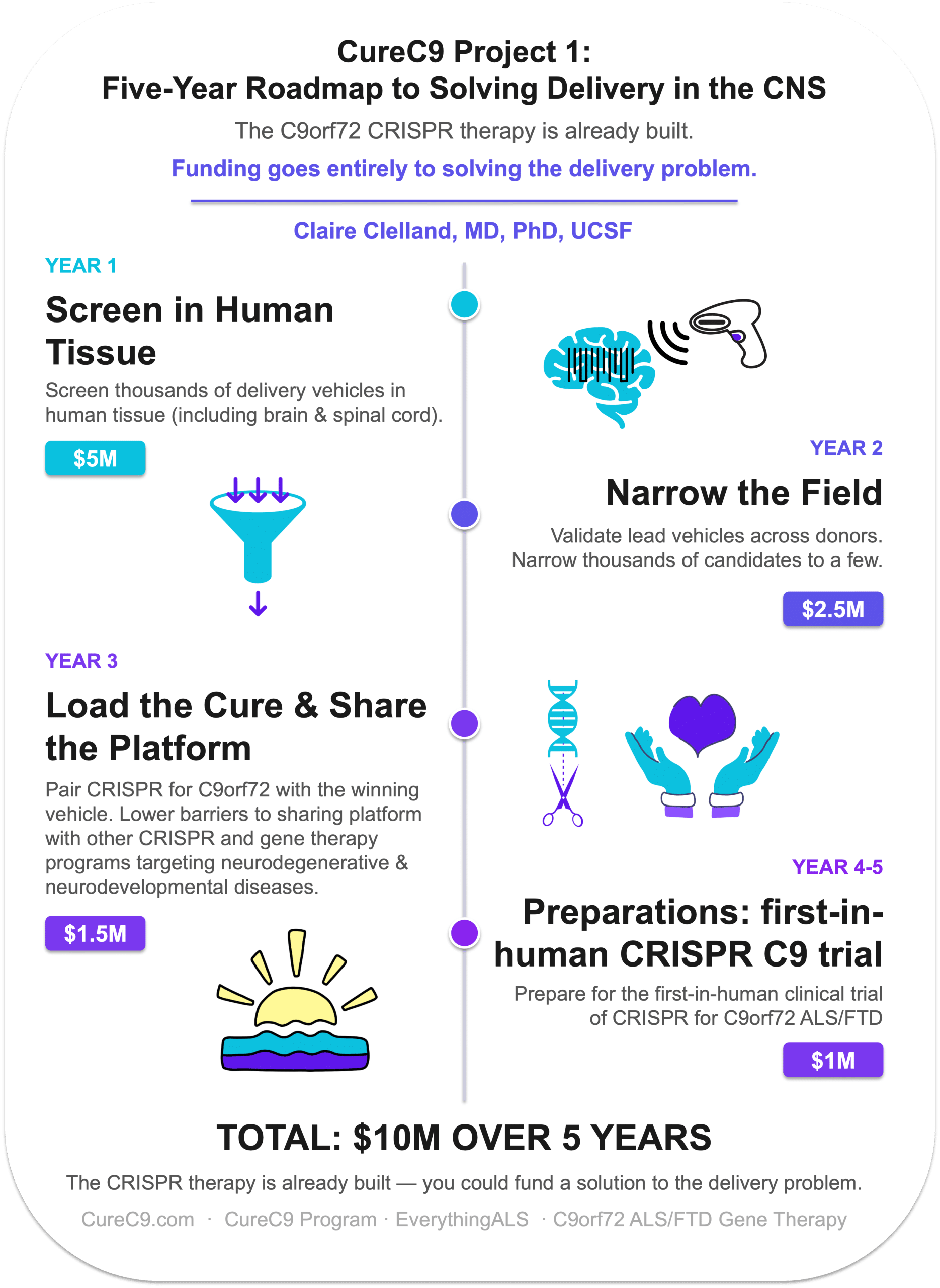 CureC9 Project 1 — Five-Year Roadmap Graphic